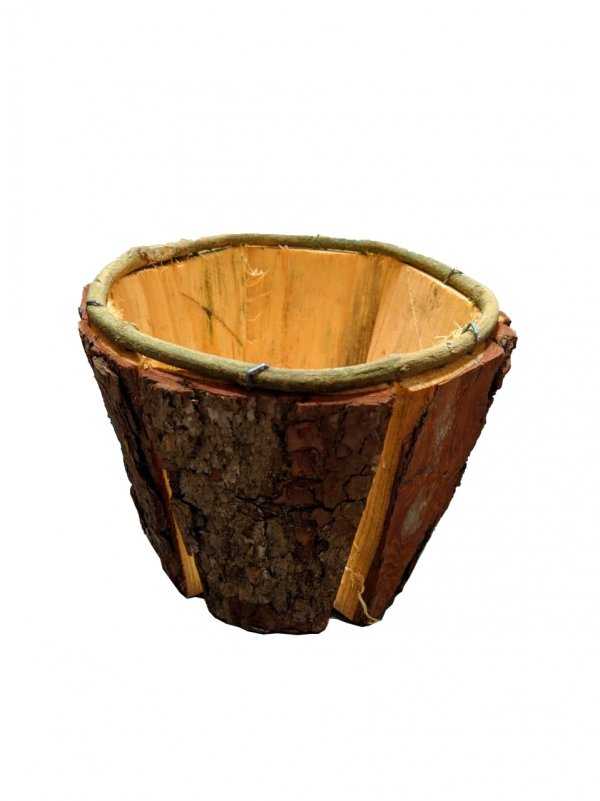 Tem Flores Cod 90002090 10 Vaso De Madeira Cachepot Pinos Cone Pote 15 15x16x16